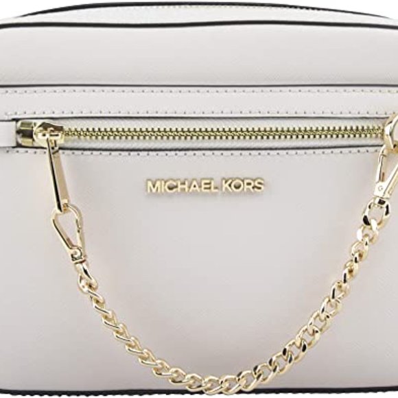 NWT Michael Kors Leather Crossbody Shoulder Bag Pale Blush Cream Chalk MINT - Picture 2 of 11